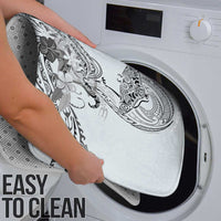 Polynesian Manta Ray Bathroom Set Gray Floral Turtle Tattoo - Polynesian Pride