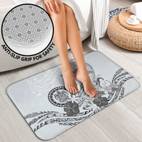 Polynesian Manta Ray Bathroom Set Gray Floral Turtle Tattoo - Polynesian Pride