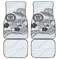Polynesian Manta Ray Car Mats Gray Floral Turtle Tattoo - Polynesian Pride