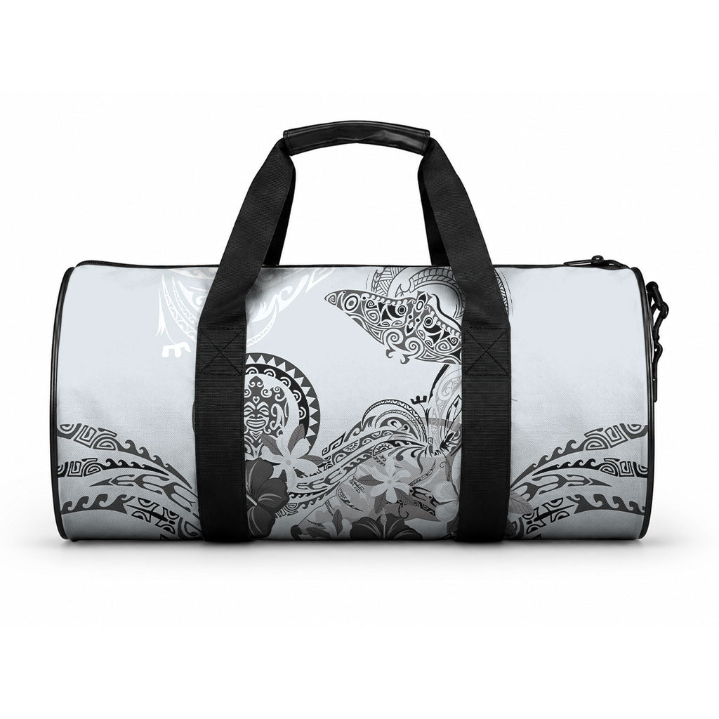Polynesian Manta Ray Duffle Bag Gray Floral Turtle Tattoo LT9 One size Gray - Polynesian Pride