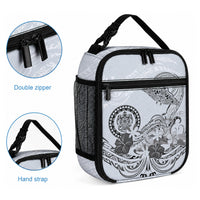 Polynesian Manta Ray Lunch Bag Gray Floral Turtle Tattoo LT9 - Polynesian Pride