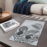 Polynesian Manta Ray Puzzle Gray Floral Turtle Tattoo - Polynesian Pride