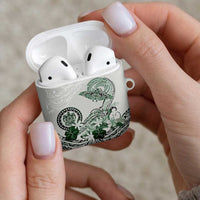 Polynesian Manta Ray AirPods Case Green Floral Turtle Tattoo - Polynesian Pride