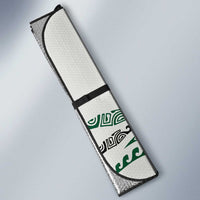 Polynesian Manta Ray Auto Sun Shade Green Floral Turtle Tattoo - Polynesian Pride