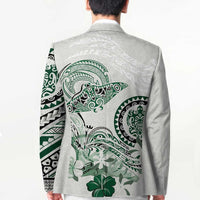 Polynesian Manta Ray Blazer Green Floral Turtle Tattoo - Polynesian Pride