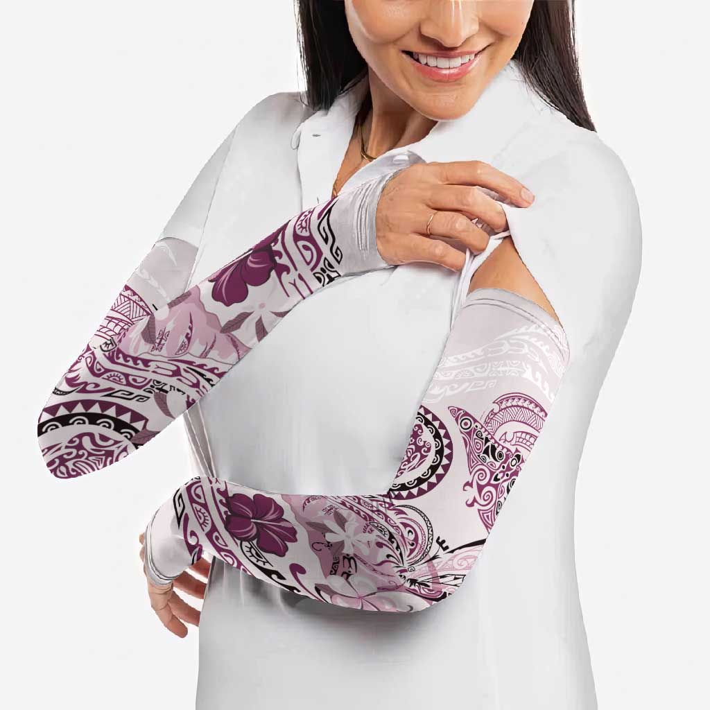 Polynesian Manta Ray Arm Sleeves Pink Floral Turtle Tattoo - Polynesian Pride