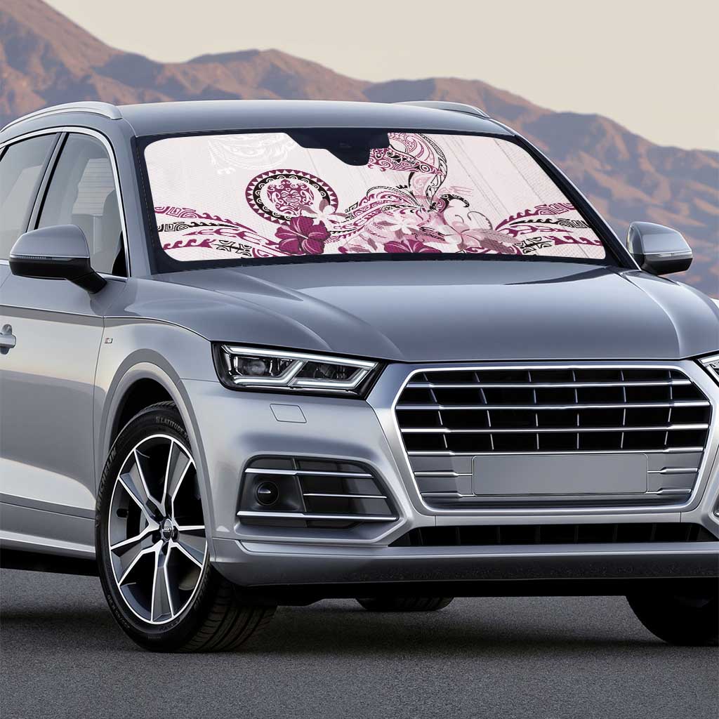 Polynesian Manta Ray Auto Sun Shade Pink Floral Turtle Tattoo - Polynesian Pride