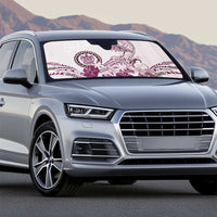 Polynesian Manta Ray Auto Sun Shade Pink Floral Turtle Tattoo - Polynesian Pride