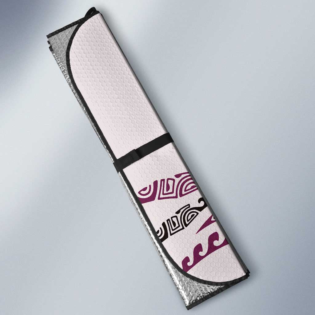 Polynesian Manta Ray Auto Sun Shade Pink Floral Turtle Tattoo - Polynesian Pride