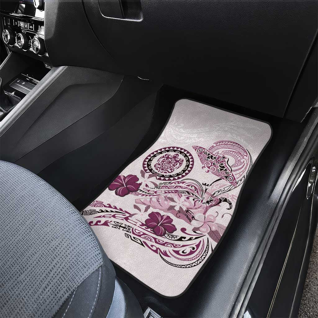 Polynesian Manta Ray Car Mats Pink Floral Turtle Tattoo - Polynesian Pride