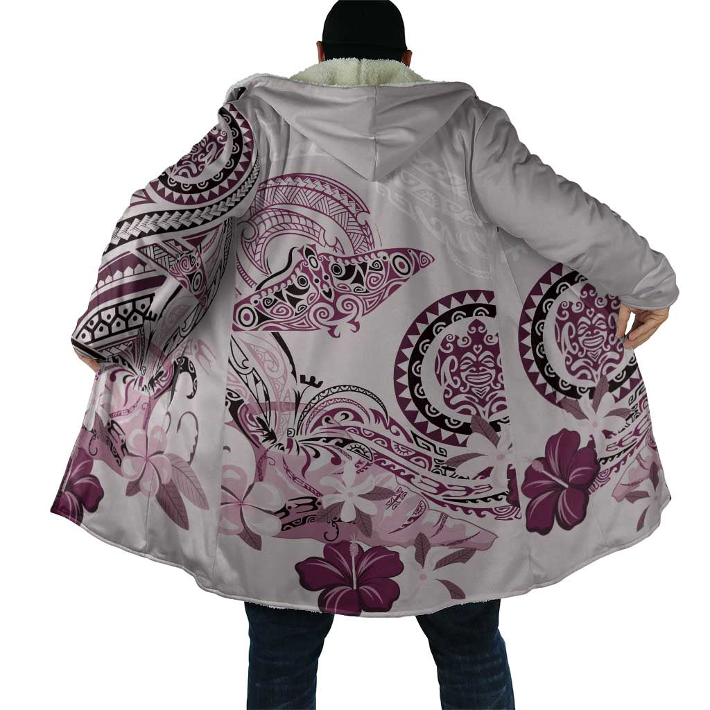 Polynesian Manta Ray Cloak Pink Floral Turtle Tattoo - Polynesian Pride