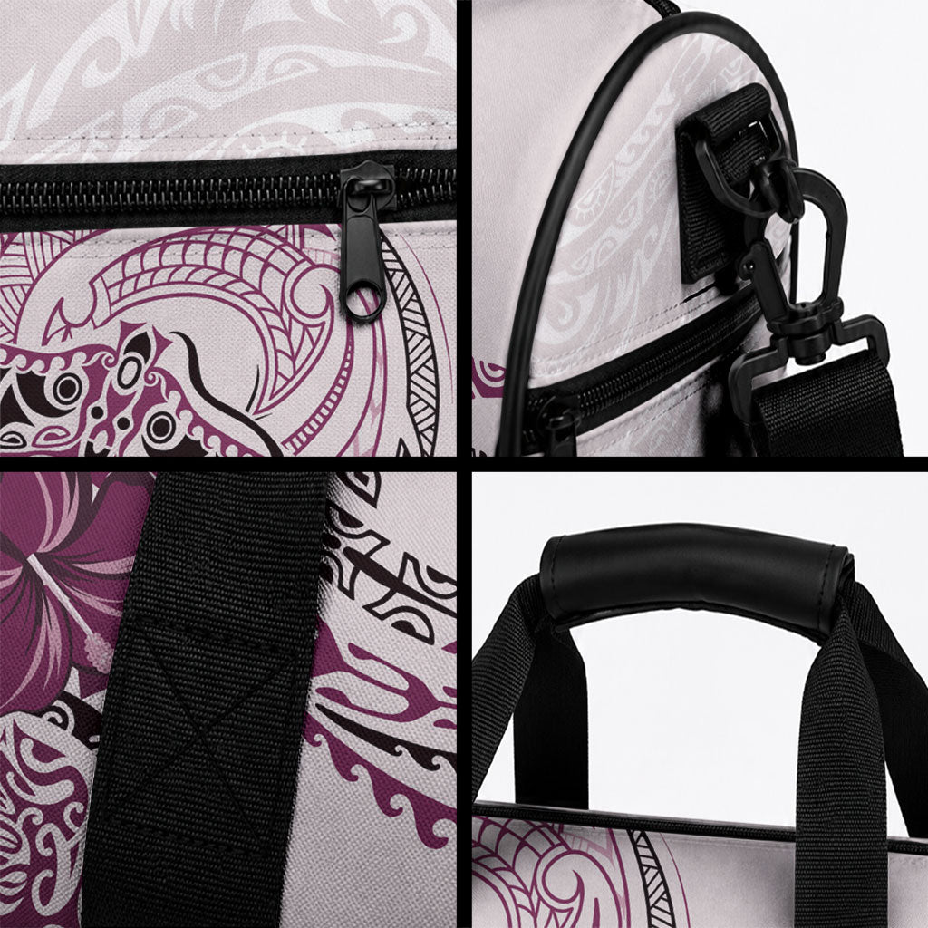 Polynesian Manta Ray Duffle Bag Pink Floral Turtle Tattoo LT9 - Polynesian Pride
