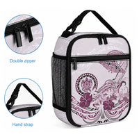 Polynesian Manta Ray Lunch Bag Pink Floral Turtle Tattoo LT9 - Polynesian Pride
