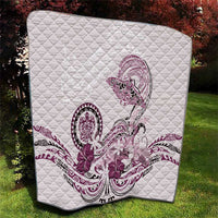 Polynesian Manta Ray Quilt Pink Floral Turtle Tattoo - Polynesian Pride