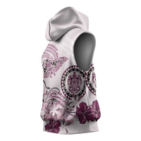 Polynesian Manta Ray Sleeveless Hoodie Pink Floral Turtle Tattoo - Polynesian Pride