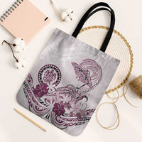 Polynesian Manta Ray Tote Bag Pink Floral Turtle Tattoo - Polynesian Pride