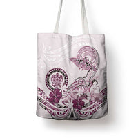 Polynesian Manta Ray Tote Bag Pink Floral Turtle Tattoo - Polynesian Pride