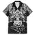 New Zealand Rugby Family Matching Off Shoulder Short Dress and Hawaiian Shirt Black Haka Dance With NZ Champions History LT9 Dad's Shirt - Short Sleeve Black - Polynesian Pride