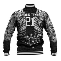 Custom New Zealand Rugby Baseball Jacket Black Haka Dance With NZ Champions History LT9 - Polynesian Pride