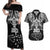 Custom New Zealand Rugby Couples Matching Off Shoulder Maxi Dress and Hawaiian Shirt Black Haka Dance With NZ Champions History LT9 Black - Polynesian Pride