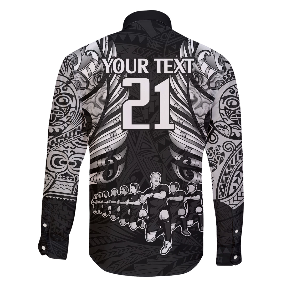 Custom New Zealand Rugby Family Matching Off Shoulder Long Sleeve Dress and Hawaiian Shirt Black Haka Dance With NZ Champions History LT9 - Polynesian Pride