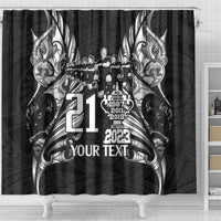 Custom New Zealand Rugby Shower Curtain Black Haka Dance With NZ Champions History LT9 - Polynesian Pride