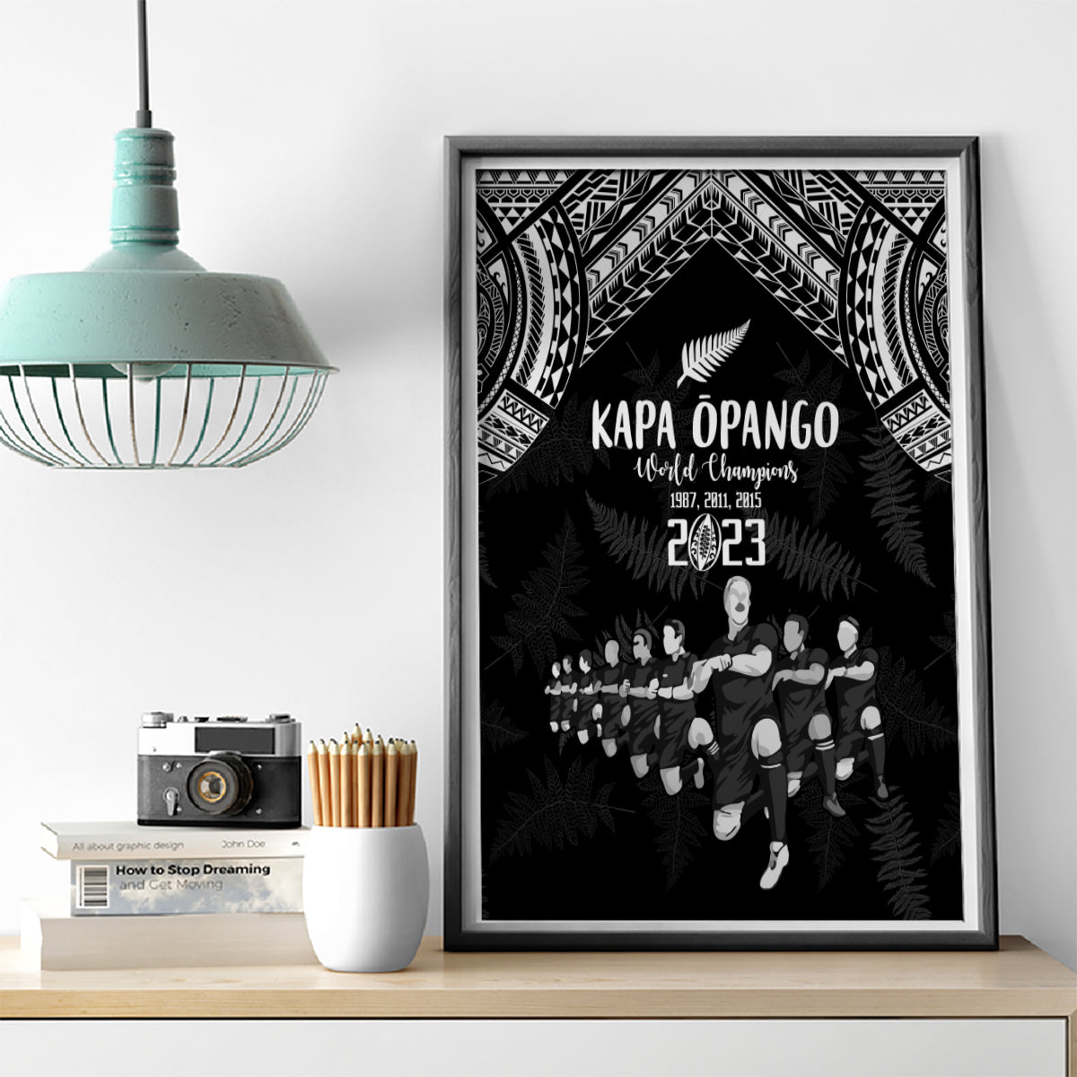 NZ Rugby Canvas Wall Art Kapa Opango Maori Haka With Years of The All Black Champions LT9 - Polynesian Pride