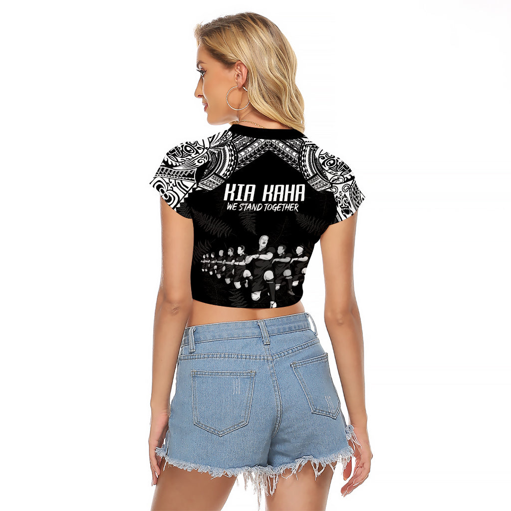 NZ Rugby Raglan Cropped T Shirt Kapa Opango Maori Haka With Years of The All Black Champions LT9 - Polynesian Pride