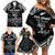 Custom NZ Rugby Family Matching Off Shoulder Short Dress and Hawaiian Shirt Kapa Opango Maori Haka With Years of The All Black Champions LT9 - Polynesian Pride