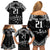 Custom NZ Rugby Family Matching Off Shoulder Short Dress and Hawaiian Shirt Kapa Opango Maori Haka With Years of The All Black Champions LT9 - Polynesian Pride