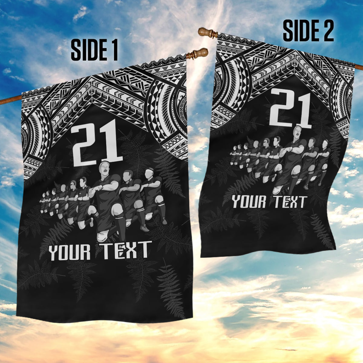 Custom NZ Rugby Garden Flag Kapa Opango Maori Haka With Years of The All Black Champions LT9 - Polynesian Pride