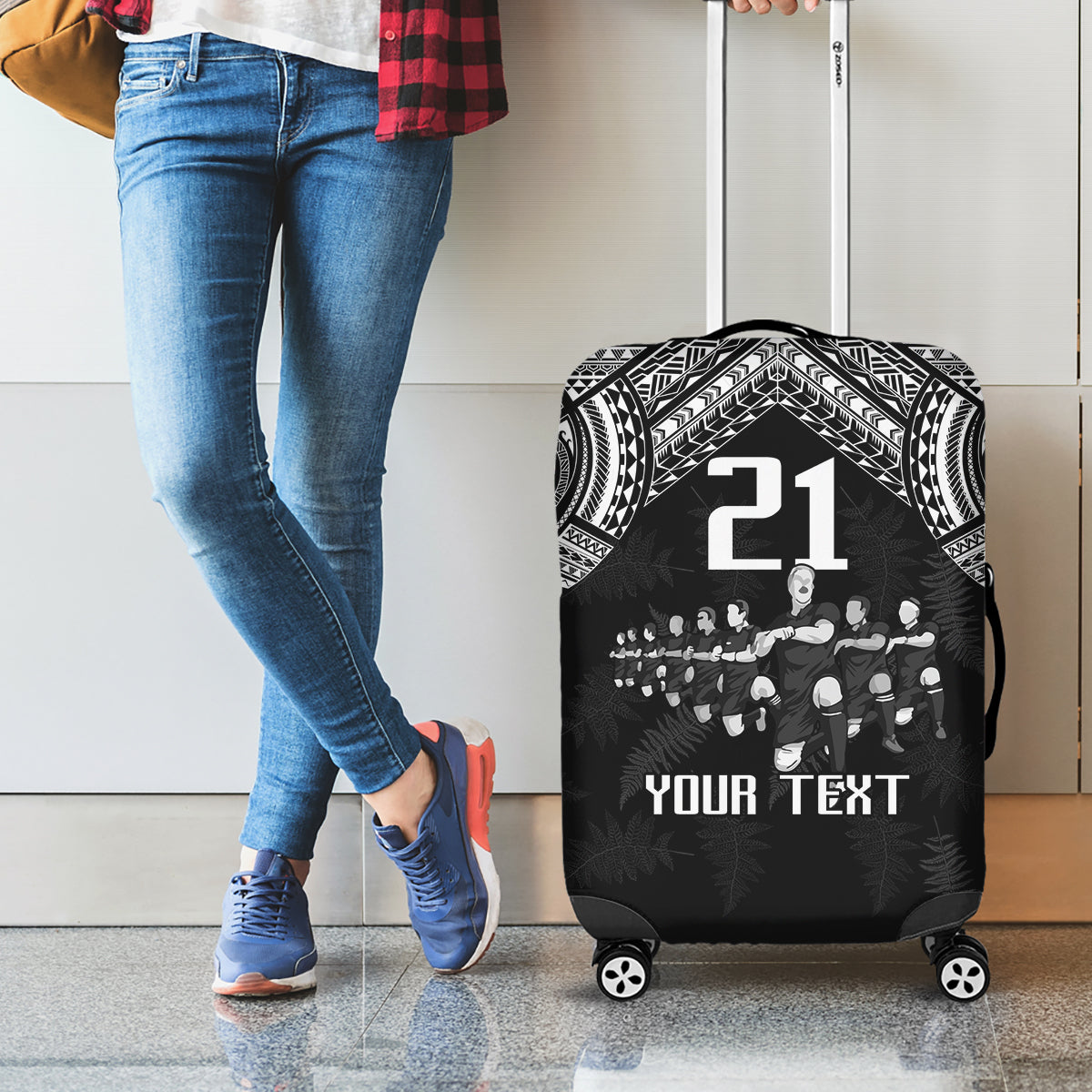 Custom NZ Rugby Luggage Cover Kapa Opango Maori Haka With Years of The All Black Champions LT9 - Polynesian Pride