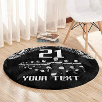 Custom NZ Rugby Round Carpet Kapa Opango Maori Haka With Years of The All Black Champions LT9 - Polynesian Pride
