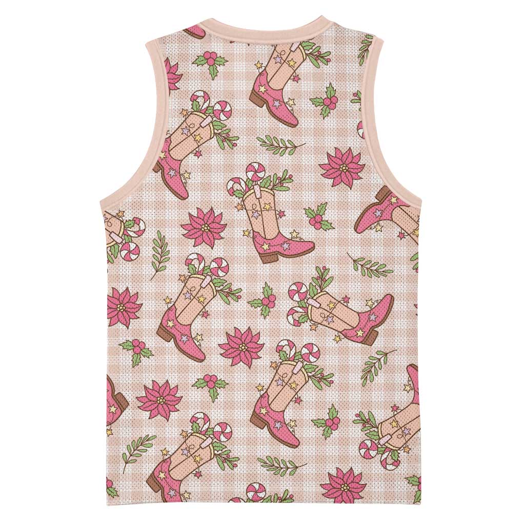 Beige Paniolo Palaka Hawaiian Cowgirl Christmas Basketball Jersey LT9 - Polynesian Pride