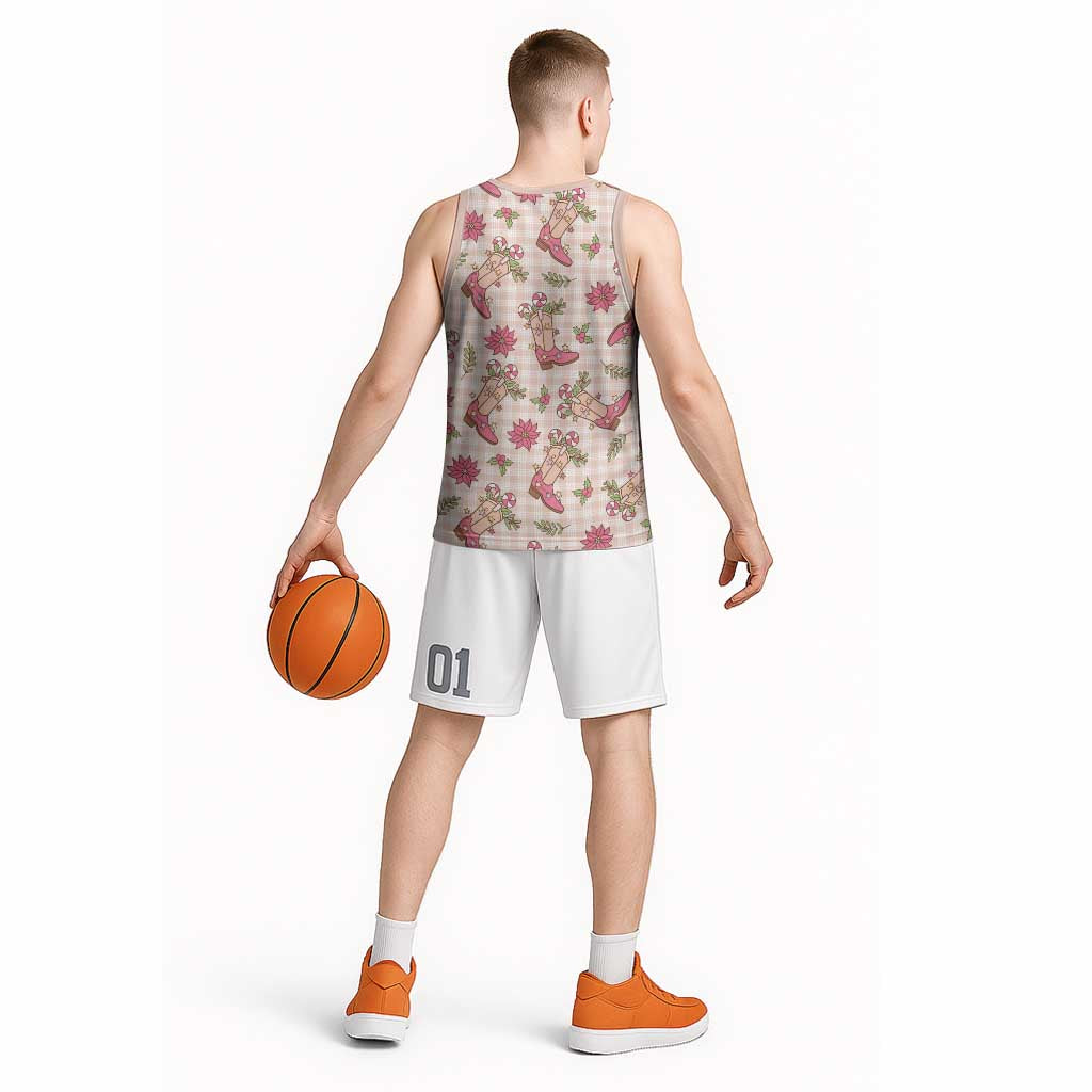 Beige Paniolo Palaka Hawaiian Cowgirl Christmas Basketball Jersey LT9 - Polynesian Pride