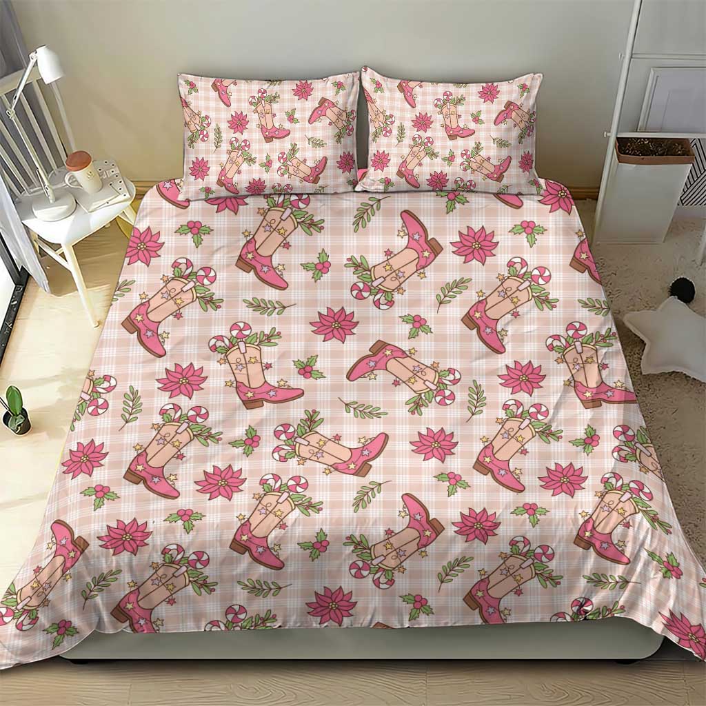 Beige Paniolo Palaka Hawaiian Cowgirl Christmas Bedding Set - Polynesian Pride