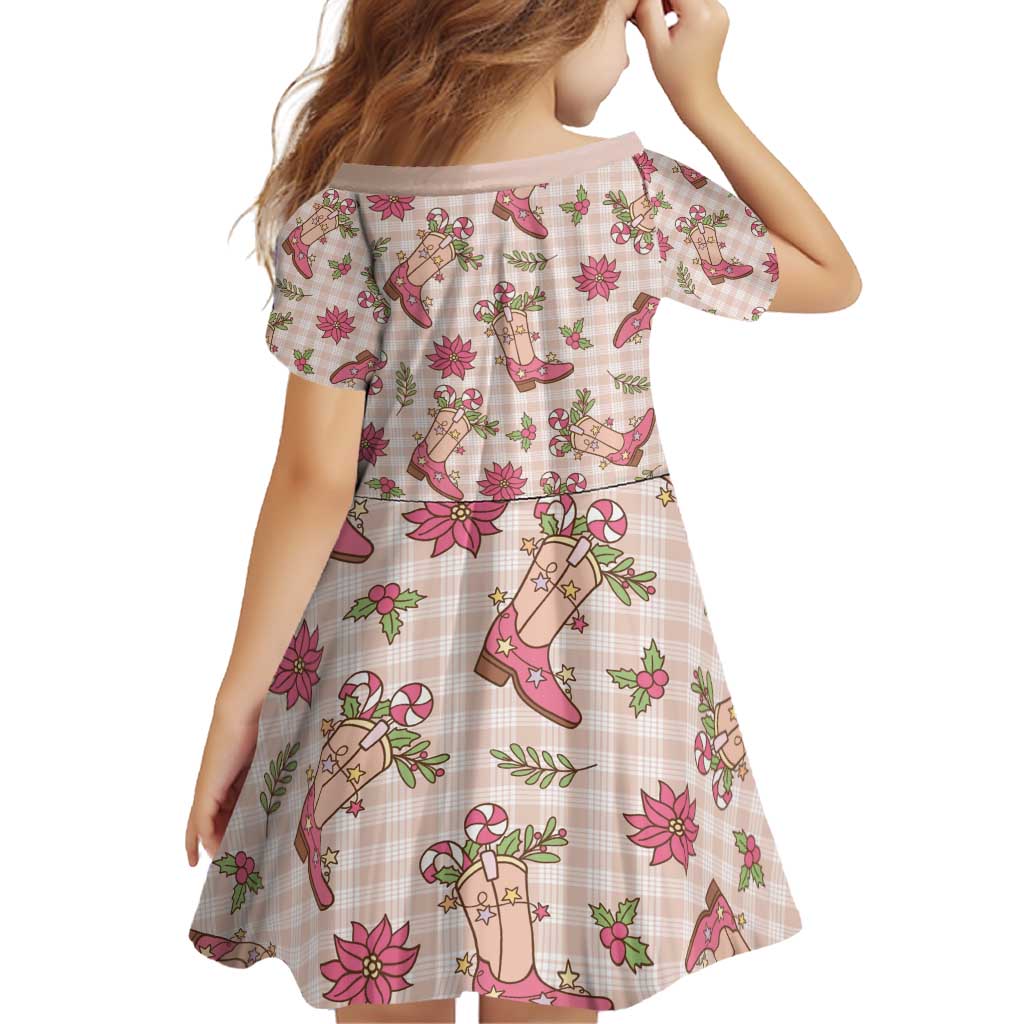 Beige Paniolo Palaka Hawaiian Cowgirl Christmas Family Matching Off Shoulder Short Dress and Hawaiian Shirt - Polynesian Pride