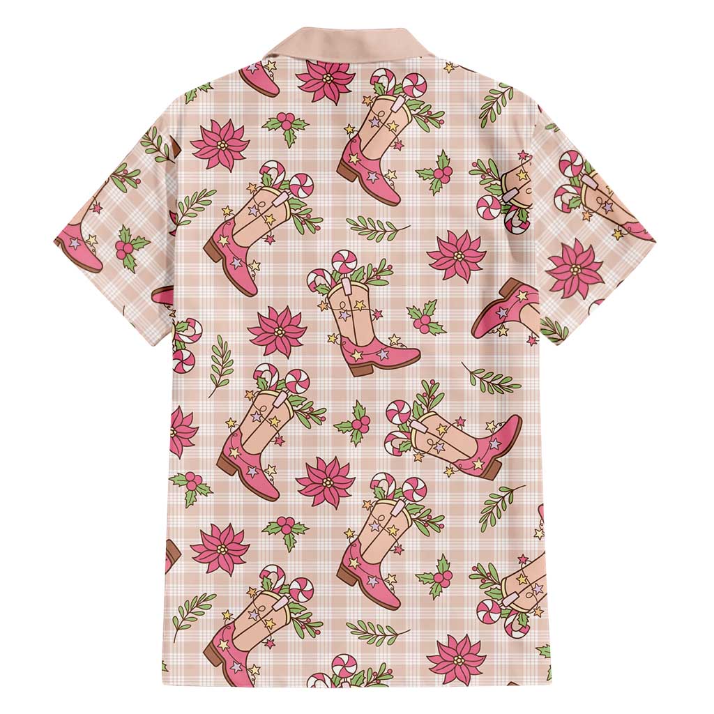 Beige Paniolo Palaka Hawaiian Cowgirl Christmas Family Matching Puletasi and Hawaiian Shirt LT9 - Polynesian Pride