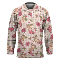 Beige Paniolo Palaka Hawaiian Cowgirl Christmas Hockey Jersey - Polynesian Pride
