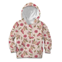 Beige Paniolo Palaka Hawaiian Cowgirl Christmas Kid Hoodie - Polynesian Pride
