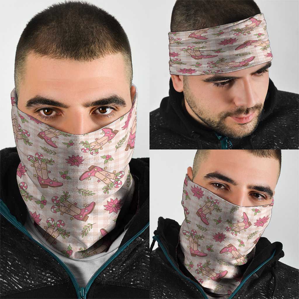 Beige Paniolo Palaka Hawaiian Cowgirl Christmas Neck Gaiter - Polynesian Pride