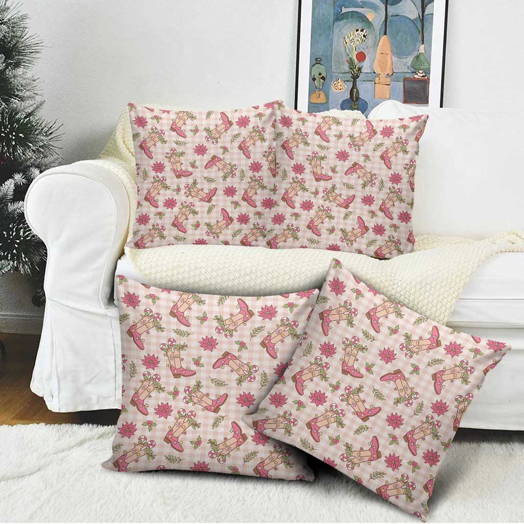 Beige Paniolo Palaka Hawaiian Cowgirl Christmas Pillow Cover - Polynesian Pride