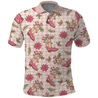 Beige Paniolo Palaka Hawaiian Cowgirl Christmas Polo Shirt - Polynesian Pride