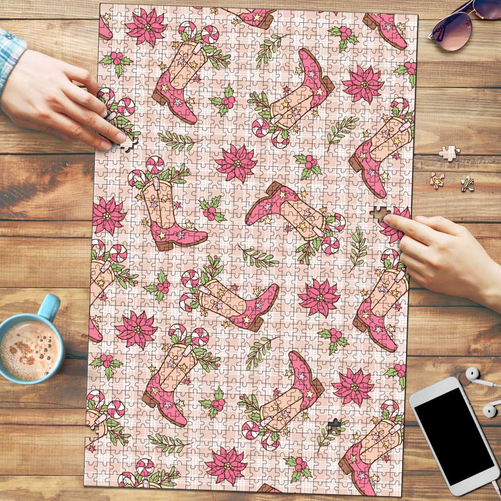 Beige Paniolo Palaka Hawaiian Cowgirl Christmas Puzzle - Polynesian Pride