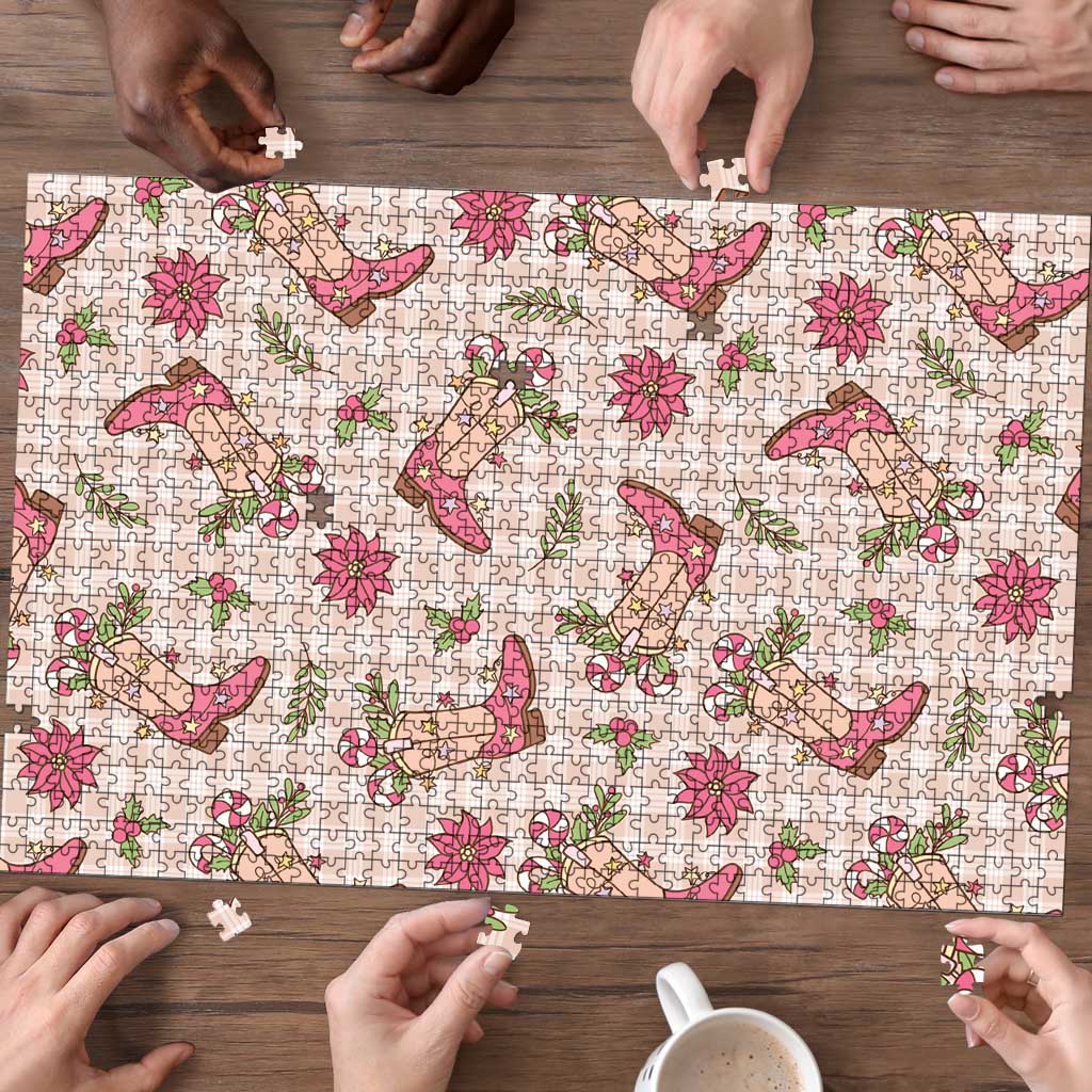 Beige Paniolo Palaka Hawaiian Cowgirl Christmas Puzzle - Polynesian Pride