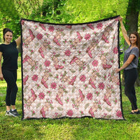 Beige Paniolo Palaka Hawaiian Cowgirl Christmas Quilt LT9 - Polynesian Pride