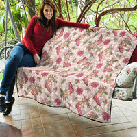 Beige Paniolo Palaka Hawaiian Cowgirl Christmas Quilt LT9 - Polynesian Pride