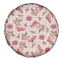 Beige Paniolo Palaka Hawaiian Cowgirl Christmas Spare Tire Cover LT9 - Polynesian Pride