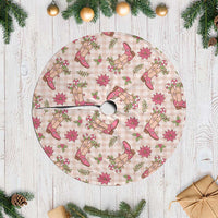 Beige Paniolo Palaka Hawaiian Cowgirl Christmas Tree Skirt - Polynesian Pride