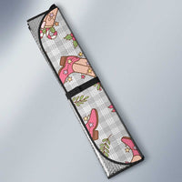 Gray Paniolo Palaka Hawaiian Cowgirl Christmas Auto Sun Shade - Polynesian Pride